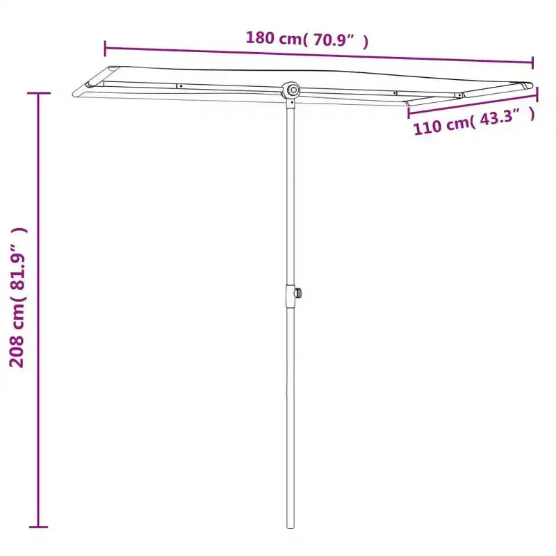 vidaXL Parasol de jardin bleu azur 100 % polyester, aluminium, grand