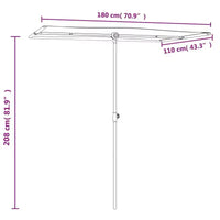 vidaXL Parasol de jardin bleu azur 100 % polyester, aluminium, grand
