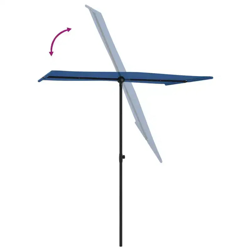 vidaXL Parasol de jardin bleu azur 100 % polyester, aluminium, grand