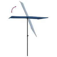 vidaXL Parasol de jardin bleu azur 100 % polyester, aluminium, grand