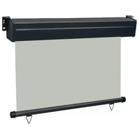 vidaXL Store latéral de balcon gris en acier 41,3 x 98,4 in, accoudoirs réglables