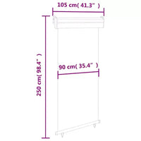 vidaXL Store latéral de balcon gris en acier 41,3 x 98,4 in, accoudoirs réglables