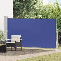 vidaXL Auvent latéral Bleu (écran), Gris-vert (support)
