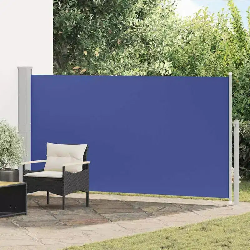 vidaXL Auvent latéral Bleu (écran), Gris-vert (support)