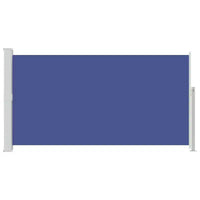 vidaXL Auvent latéral Bleu (écran), Gris-vert (support)