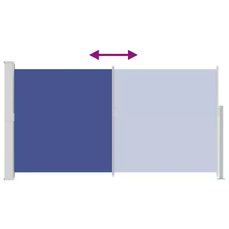 vidaXL Auvent latéral Bleu (écran), Gris-vert (support)