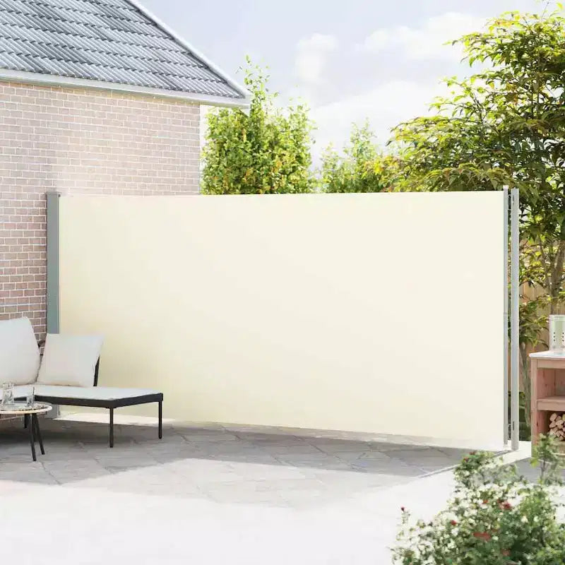 vidaXL Auvent latéral crème Polyester avec revêtement PU, acier thermolaqué