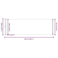 vidaXL Auvent latéral crème Polyester avec revêtement PU, acier thermolaqué