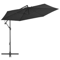 vidaXL Parasol de jardin déporté noir Polyester, Métal 300 cm de diamètre
