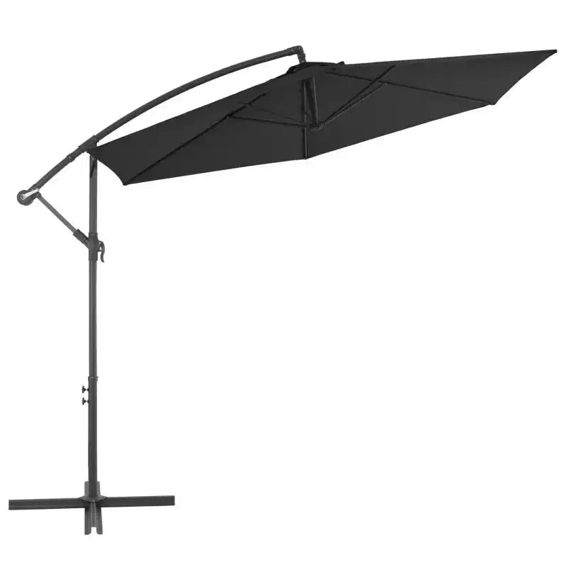 vidaXL Parasol de jardin déporté noir Polyester, Métal 300 cm de diamètre