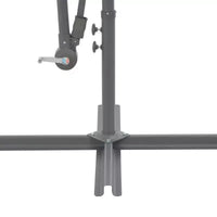 vidaXL Parasol de jardin déporté noir Polyester, Métal 300 cm de diamètre