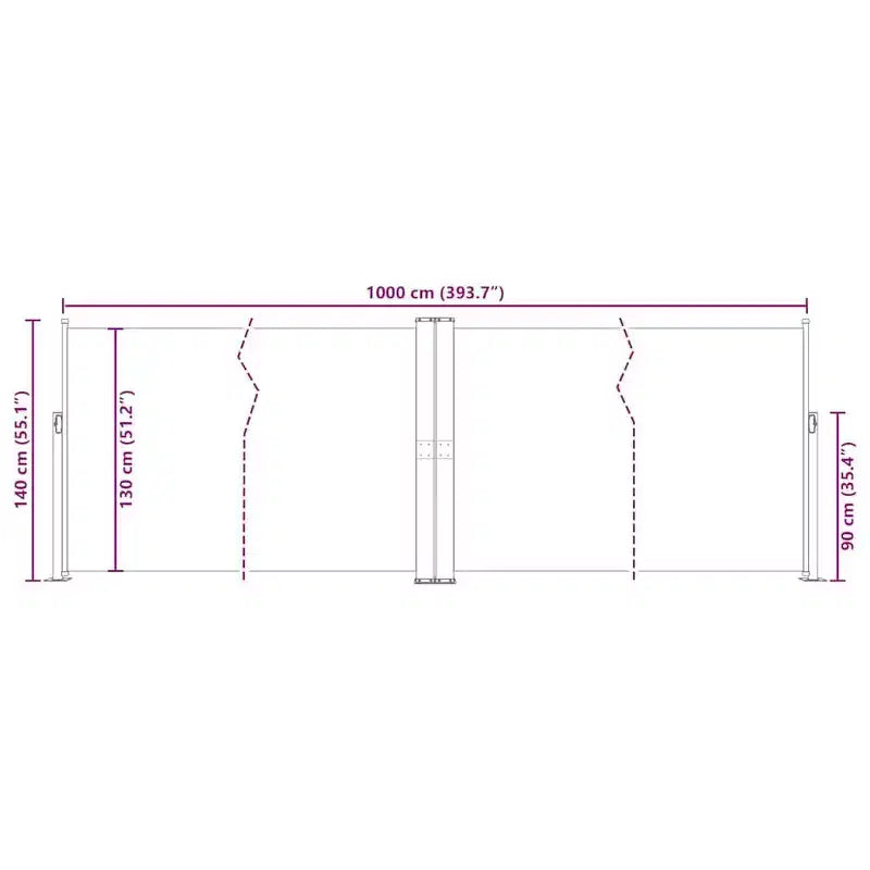 vidaXL Store latéral crème polyester avec revêtement PU 140 x 1000 cm