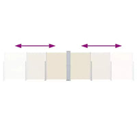 vidaXL Store latéral crème en polyester avec revêtement PU 55,1 x 393,7 in