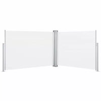 vidaXL Side Awning Cream Polyester with PU coating, Steel, Aluminum