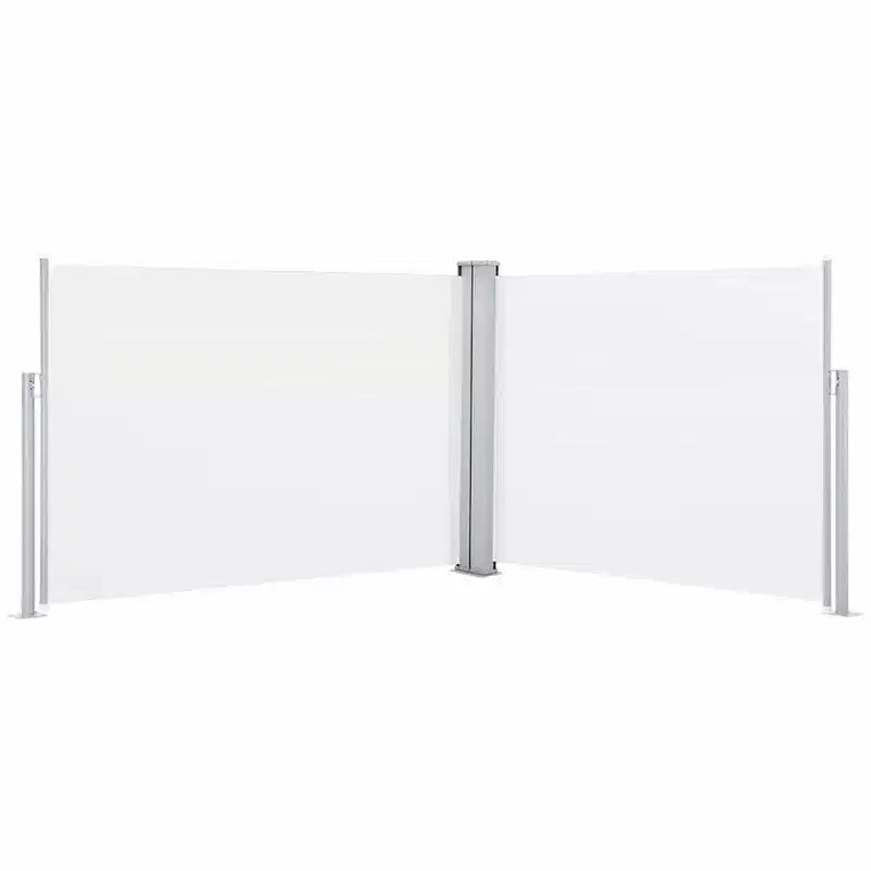 vidaXL Side Awning Cream Polyester with PU coating, Steel, Aluminum
