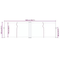 vidaXL Side Awning Cream Polyester with PU coating, Steel, Aluminum
