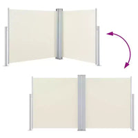 vidaXL Side Awning Cream Polyester with PU coating, Steel, Aluminum