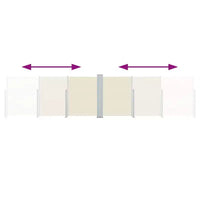 vidaXL Side Awning Cream Polyester with PU coating, Steel, Aluminum