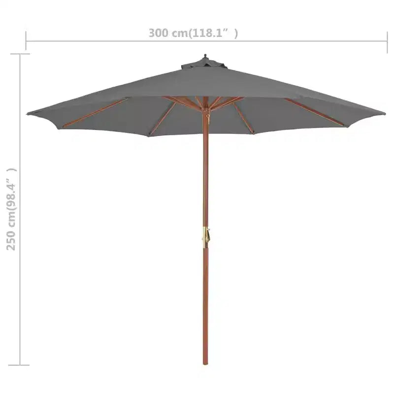vidaXL Parasol de jardin anthracite