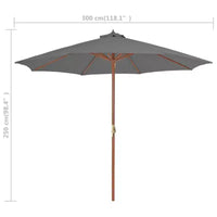 vidaXL Parasol de jardin anthracite