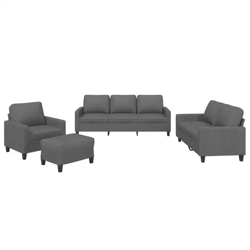 vidaXL Ensemble de canapés 4 pièces avec coussins Tissu gris foncé