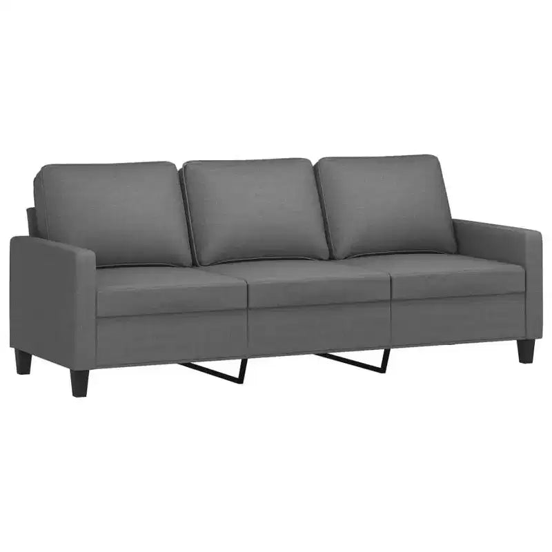 vidaXL Ensemble de canapés 4 pièces avec coussins Tissu gris foncé