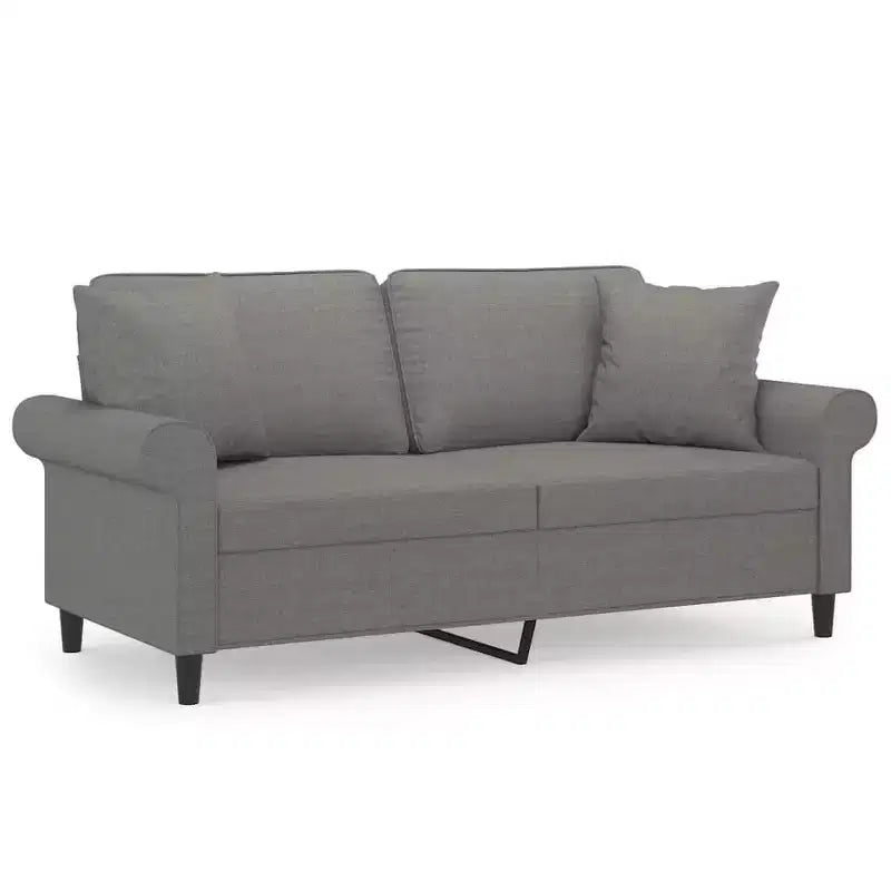 vidaXL Canapé 2 places Gris foncé Polyester Canapé 2 places