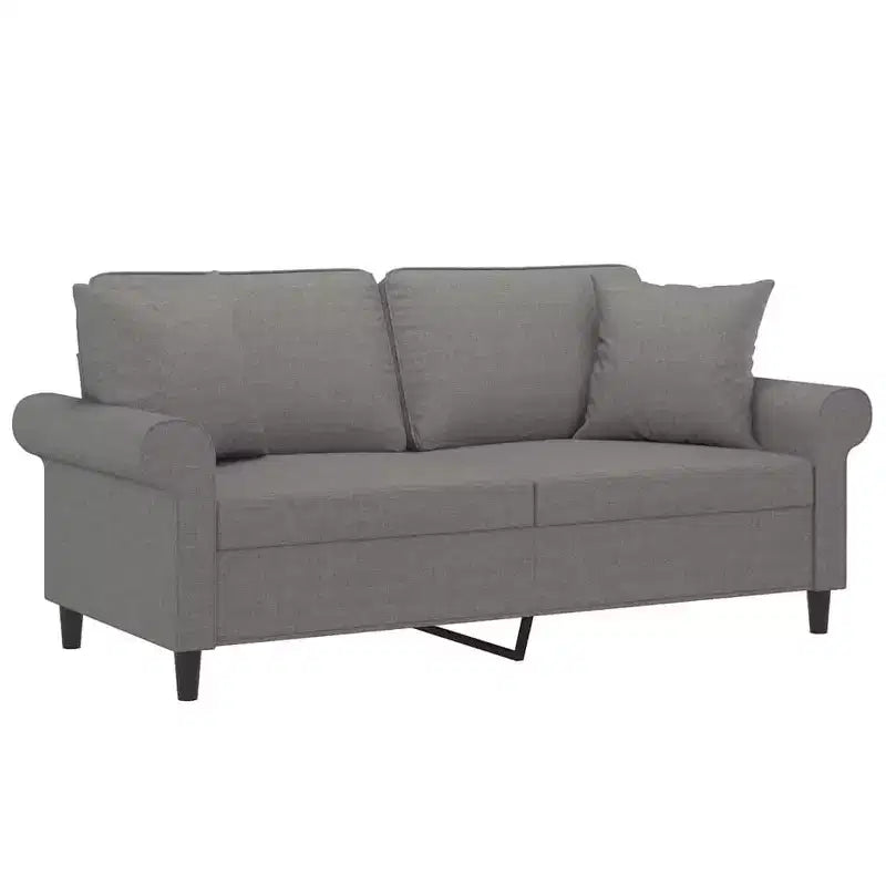 vidaXL Canapé 2 places Gris foncé Polyester Canapé 2 places