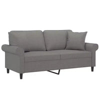 vidaXL Canapé 2 places Gris foncé Polyester Canapé 2 places