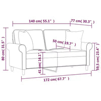 vidaXL Canapé 2 places Gris foncé Polyester Canapé 2 places