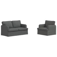 vidaXL Ensemble de canapes 2 pièces gris fonce 144 x 80 x 85 cm en tissu