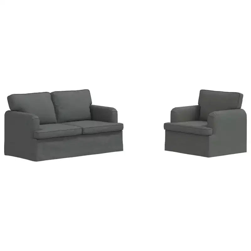 vidaXL Ensemble de canapes 2 pièces gris fonce 144 x 80 x 85 cm en tissu