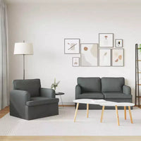 vidaXL Ensemble de canapes 2 pièces gris fonce 144 x 80 x 85 cm en tissu
