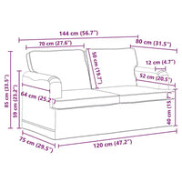 vidaXL Ensemble de canapes 2 pièces gris fonce 144 x 80 x 85 cm en tissu