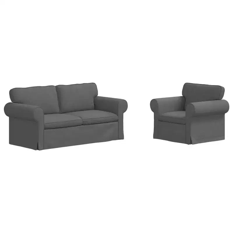 vidaXL Ensemble de canapés 2 pcs Gris foncé 175 x 82 x 80 cm Tissu