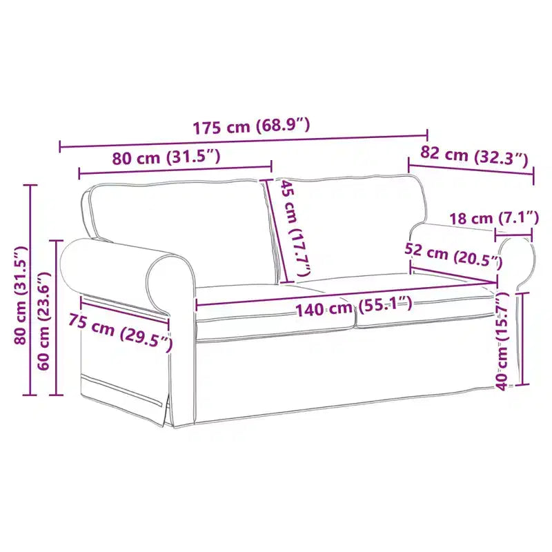 vidaXL Ensemble de canapés 2 pcs Gris foncé 175 x 82 x 80 cm Tissu