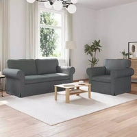 vidaXL Ensemble de canapés 2 pcs Gris foncé 175 x 82 x 80 cm Tissu