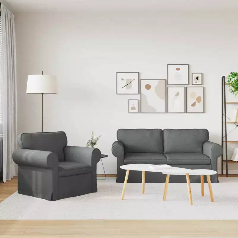 vidaXL Ensemble de canapés 2 pcs Gris foncé 175 x 82 x 80 cm Tissu
