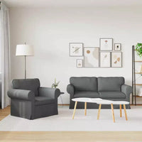 vidaXL Ensemble de canapés 2 pcs Gris foncé 175 x 82 x 80 cm Tissu