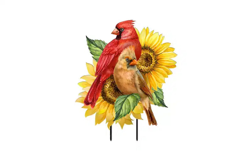 Briarwood Lane Art mural en métal d'été 30.5x17.5 Cardinal et Tournesols pour l'Art mural en métal d'été
