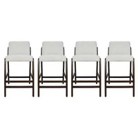 Christopher Knight Home Yvette Tabourets de bar rembourrés en bois d'hévéa de style Mid-Century (Lot de 4)