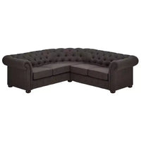 Cartia Canapé d'angle sectionnel en lin en forme de L - gris foncé - iNSPIREQ