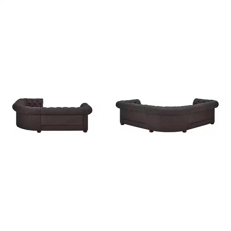 Cartia Canapé d'angle sectionnel en lin en forme de L - gris foncé - iNSPIREQ