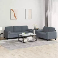 vidaXL Sofa Set Dark Grey Velvet (100% polyester), metal, textilene, plywood