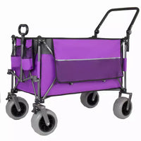 Chariot multifonctionnel Push-Pull avec auvent et pneus de plage 9x4, poignée rotative, capacité de 217 kg et 300 L