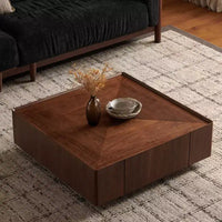Table basse carrée en bois GDFStudio Ravelle 35 po avec 2 tiroirs