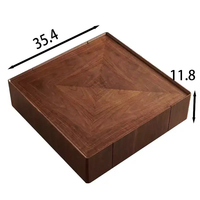 Table basse carrée en bois GDFStudio Ravelle 35 po avec 2 tiroirs