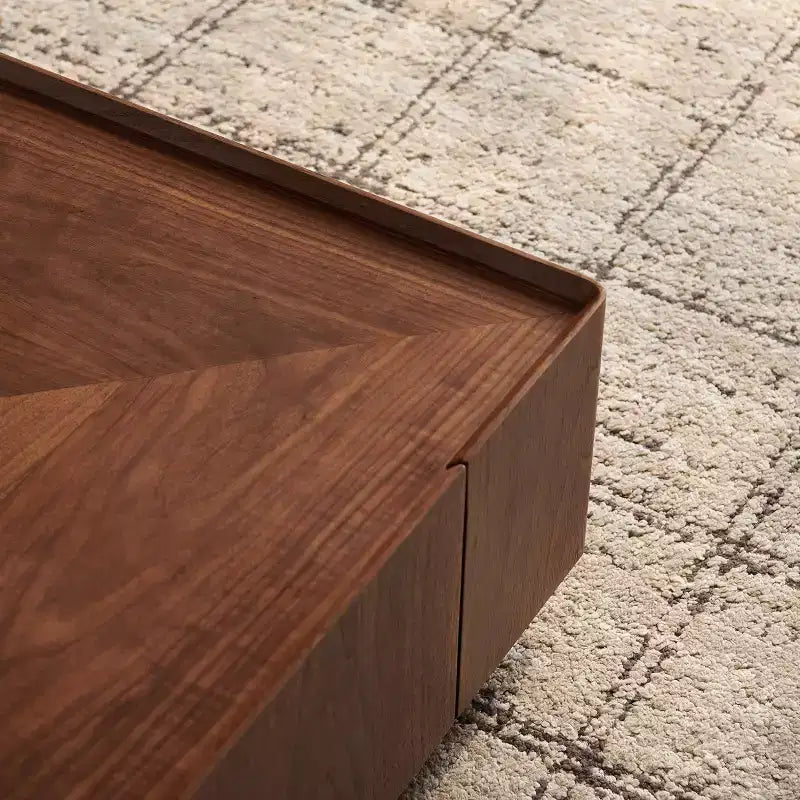 Table basse carrée en bois GDFStudio Ravelle 35 po avec 2 tiroirs