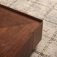 Table basse carrée en bois GDFStudio Ravelle 35 po avec 2 tiroirs