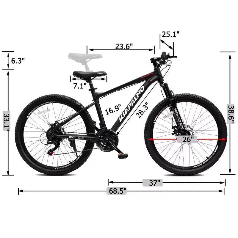 Vélo tout terrain GDFStudio Trailcrest 26 pouces tous terrains 21 vitesses à suspension avant
